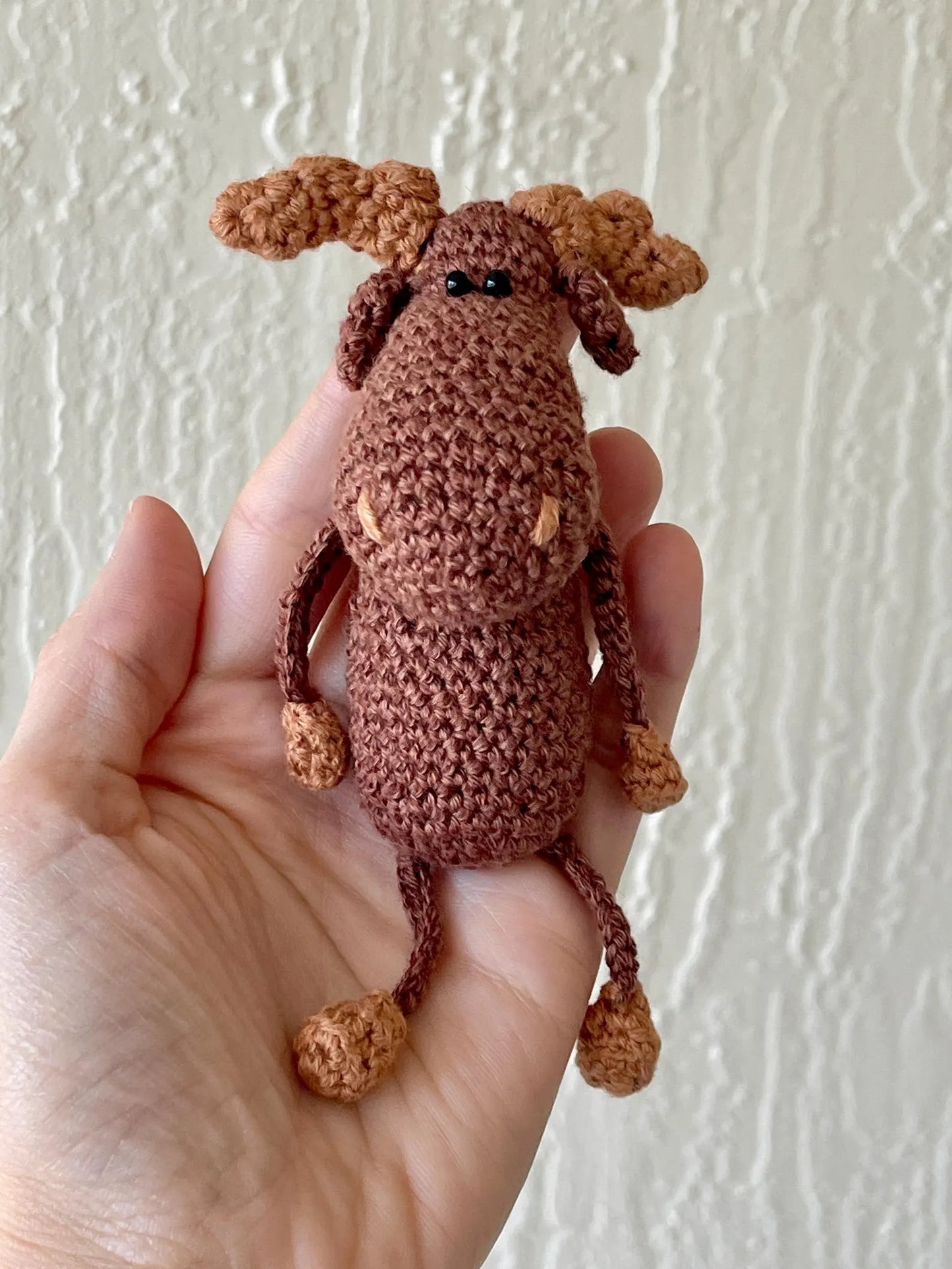 Moose Keychain - Handmade Crochet - Adorable Dangly-Leg Design